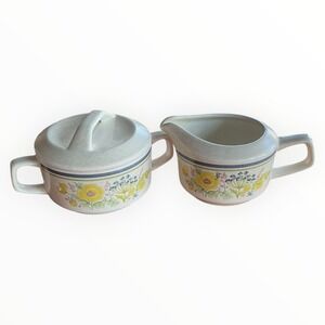 Temper-Ware Lenox Summer Spice Sugar Bowl with Lid Creamer Vintage Stoneware